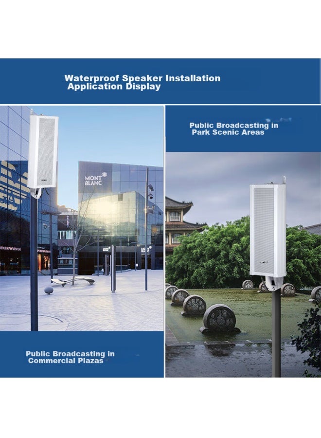 SAST Sast S1 Outdoor Waterproof Column Speaker, Outdoor Constant Voltage Wall-Mounted Speaker, School Shop Campus Background Music Public Address System Speaker Player 30W - Image 4