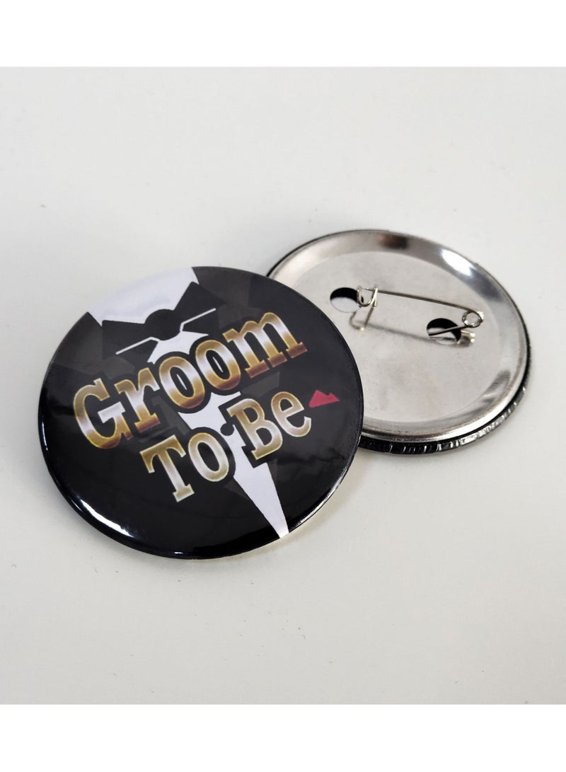 RTYY Team Groom Buttons Groom Button  Groom Tinplate Badge Pins Bachelor Party Favors Supplies Decorations Men Favor Kit Gifts Wedding Party Bride Shower Tinplate Badge Pins Set  - Image 3