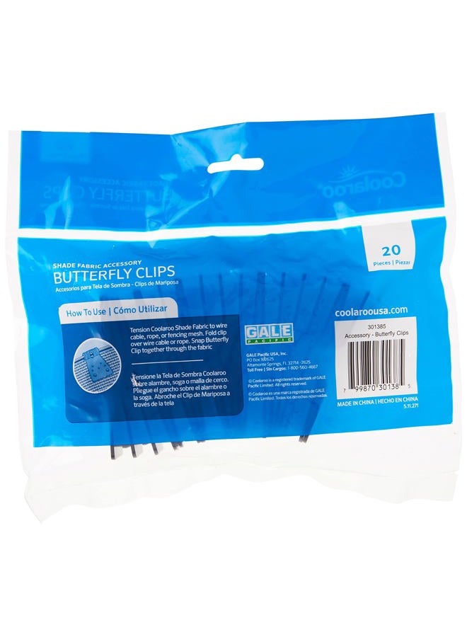 Coolaroo Shade Fabric Accessories Black Butterfly Clips for Shade Fabric Attachment and Placement, (20 Count) - Image 5