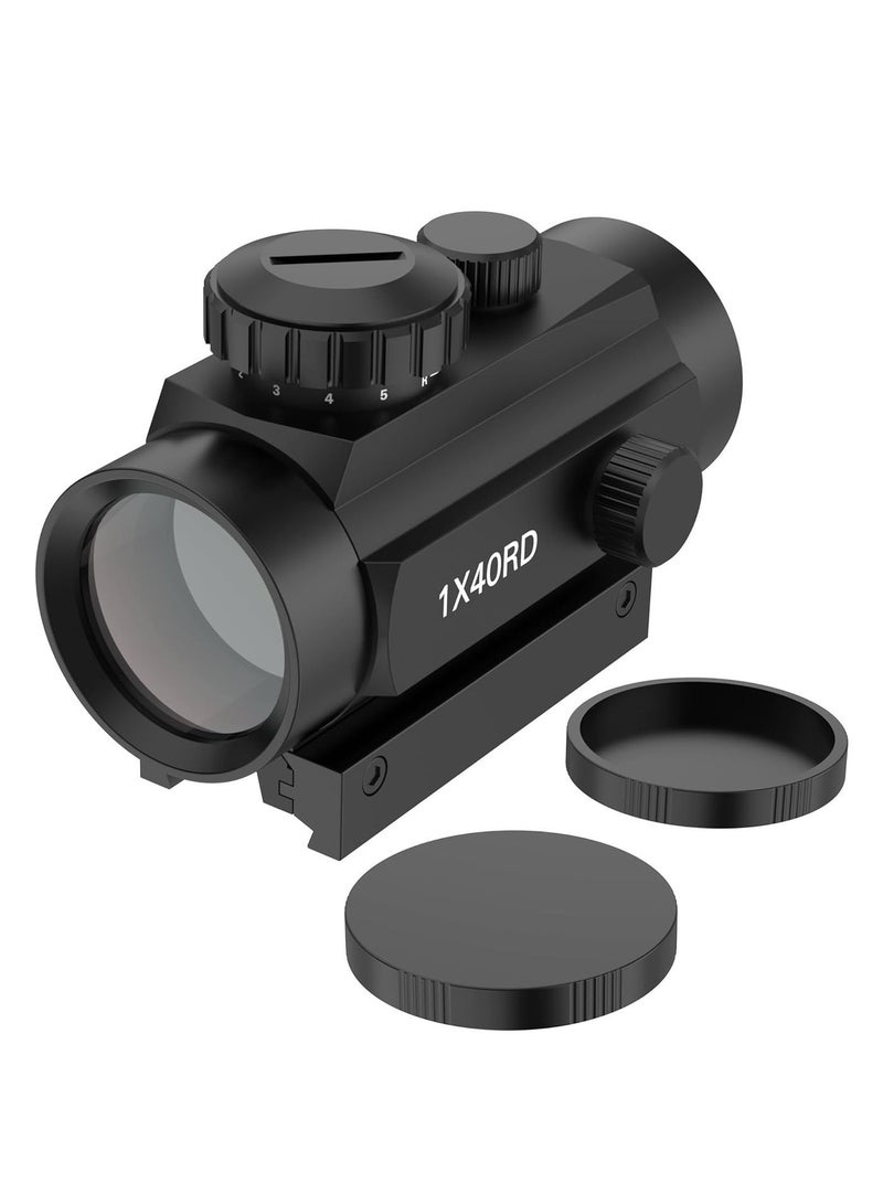 Red Green Dot Sight 1x40mm Reflex Optics Rifle Scope for Hunting, Fits Picatinny 20mm/11mm Rail Mount - Image 1