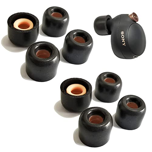 Luckvan Memory Foam Ear Tips for Sony WF-1000XM4/1000XM5 Replacement Earbuds Tips Sony WF-C500/LinkBuds S WF-XB700 WI-1000X fit Charging Case 4 Pairs Black Small - Image 1
