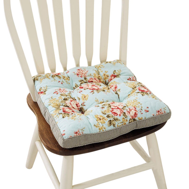Huierxun Boho Cotton Quilted Chair Cushion for Dining Chairs Non Slip Soft Comfortable Chair Pads with Ties Patchwork Printed Seat Cushion for Kitchen Chairs Office Chairs (Pattern G,16"x16") - Image 1