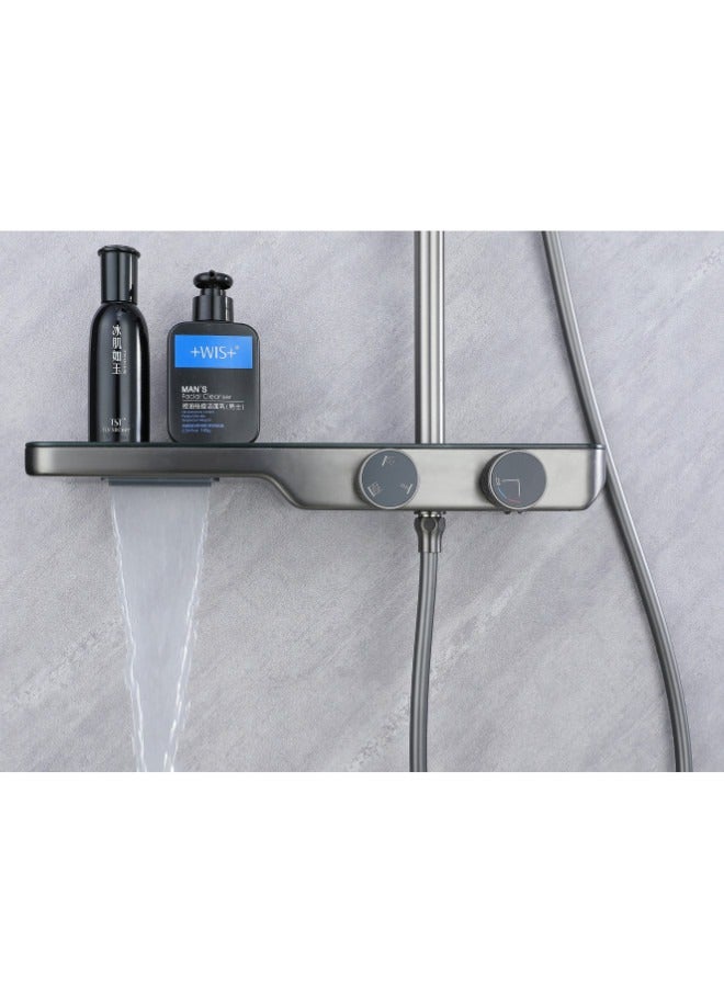 Gun Grey luxury shower mixer rainfall shower system full set for bathroom  - Image 3