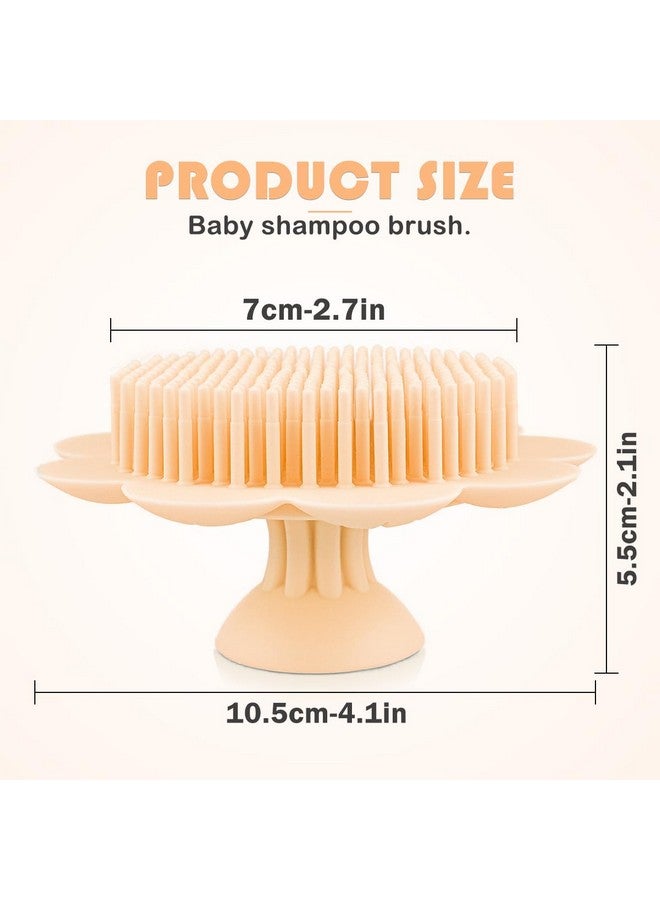 LNQ LUNIQI Baby Bath Silicone Brush Shower Scalp Brush Exfoliate and Massage Shampoo Scalp Scrubbie for All Hair Kid Newborn Toddler（Yellow） - Image 2