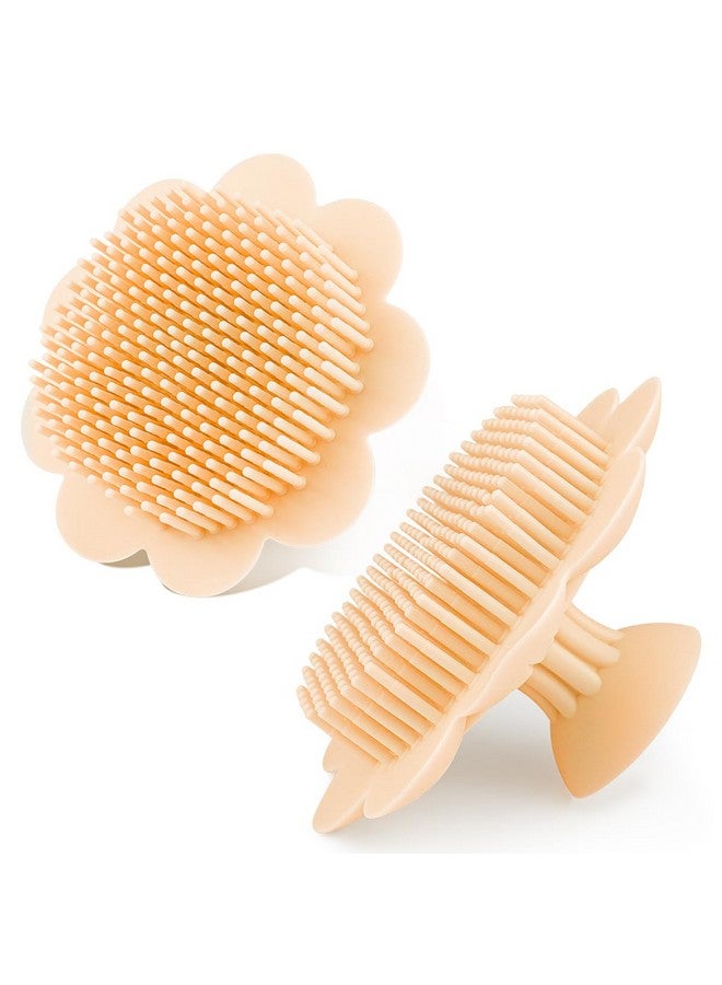 LNQ LUNIQI Baby Bath Silicone Brush Shower Scalp Brush Exfoliate and Massage Shampoo Scalp Scrubbie for All Hair Kid Newborn Toddler（Yellow） - Image 1