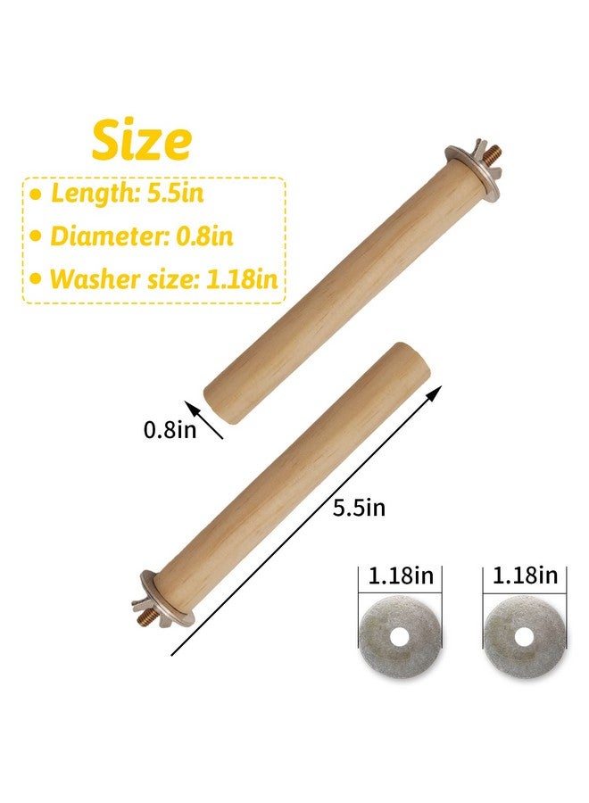 هامليدي حامل الطيور، ملحقات قفص الطيور، مجثم من الخشب الطبيعي، مجموعة من 5 قطع للطيور - Image 2