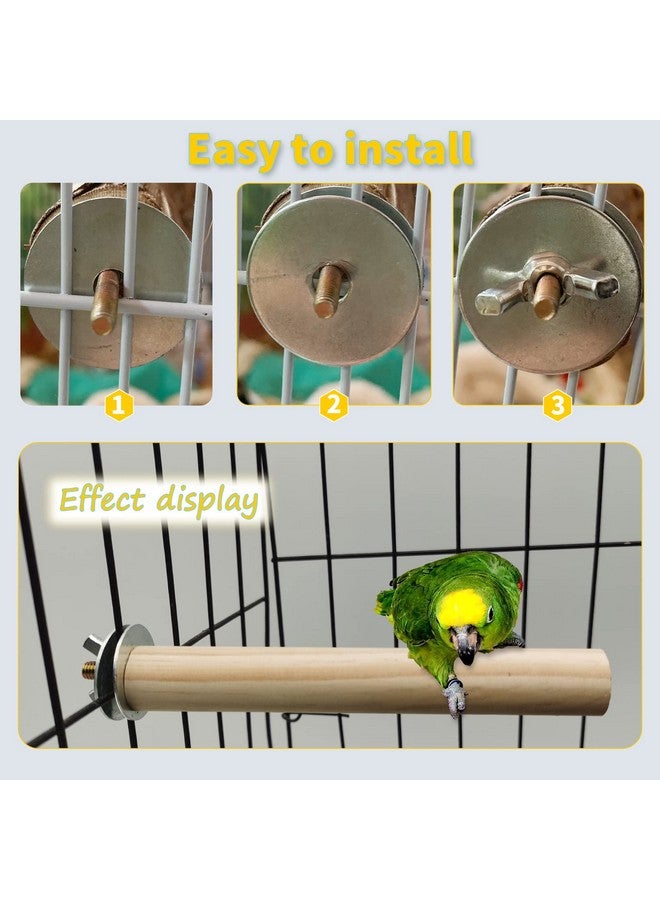 هامليدي حامل الطيور، ملحقات قفص الطيور، مجثم من الخشب الطبيعي، مجموعة من 5 قطع للطيور - Image 5