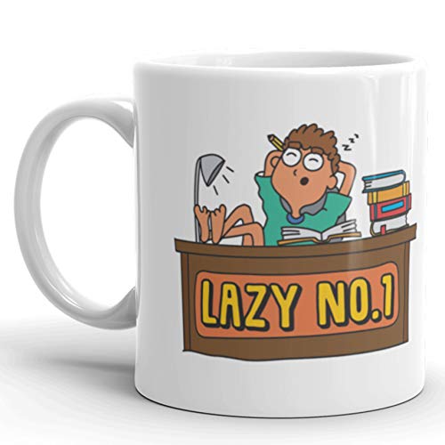 Oye Happy - Lazy No.1 Coffee Mug - Funny Gift for Brother/Friends on Birthday/Rakhi Gifts/Friendship Day/Bhai Dooj (Ceramic Mug) (Microwavable) (330 ml) - Image 1