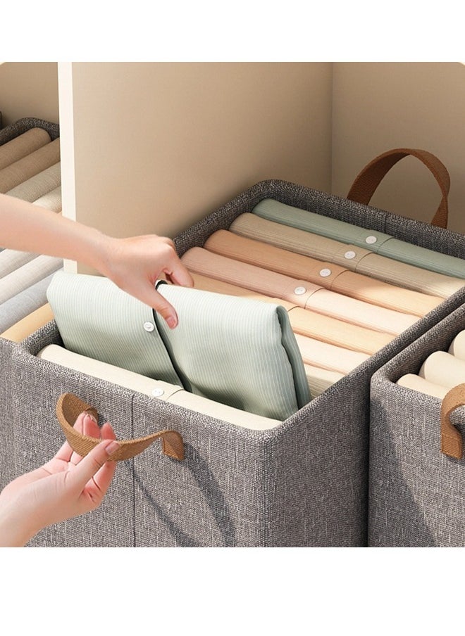 HOOPZOZA 2PCS Large Foldable Closet Storage Organizer Clothes Storage and Organization Box Closet Storage Box with Carrying Handles Thickened Steel Frame Toy Organizer Box for Clothes Wardrobe Home Bedroom  - Image 1