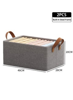 Bedroom Large Clothes Storage and Organization Box 2PCS with Thickened Steel Frame Foldable Closet  Clothes Storage Organizer Storage Box with Carrying Handles for storging Clothes Toy - pzsku/Z29F98733E5482CBF1F62Z/45/_/1733190215/5699d7cd-6102-49f5-b0fb-d7963e99741c