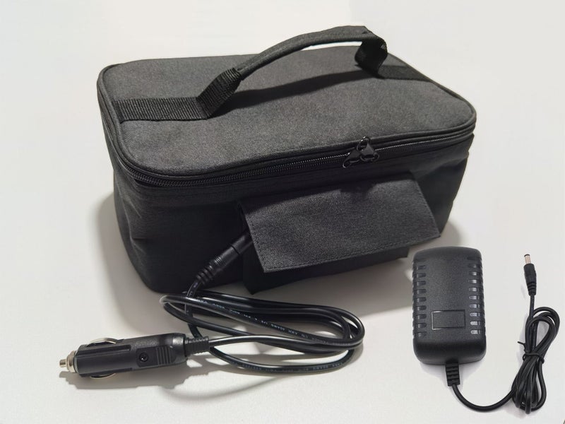 Portable 12V Heated Lunch Bag for Car Car plug US gauge adapter (dual-use) 