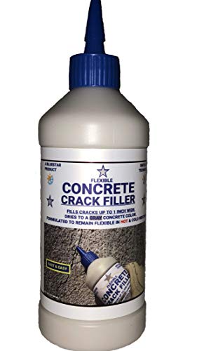 Blue Star Bluestar Flexible Concrete Crack Filler (Gray), DIY - No Special Tools Needed, Fill Cracks in Concrete Driveways, Sidewalks, Patios, Garage and Basement Floors. 16 fl. oz. Bottle. - Image 1