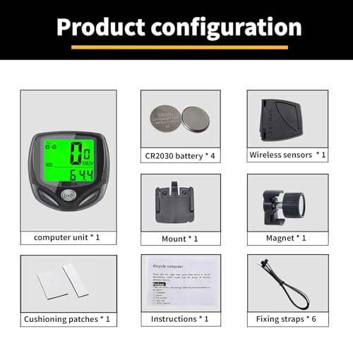SOON GO Bike Speedometer, Bicycle odometers,Bicycle Speedometer Wireless Cycle Bike Computer Waterproof Bike Odometer with LCD Display Speedometer Accurate Speed Tracking & Multi-Function - Image 5