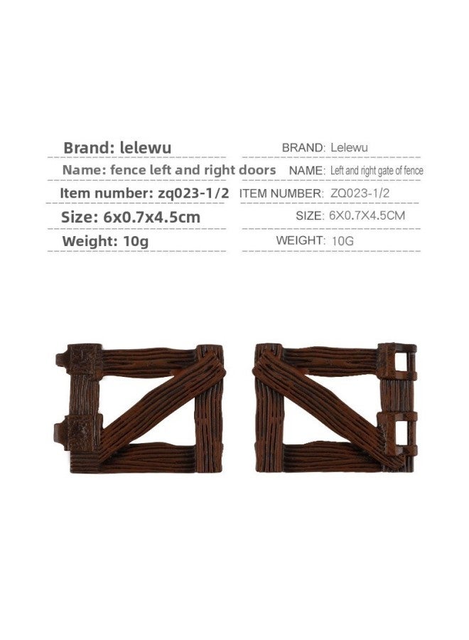 Cross-border Children's Farm Ranch Zoo Sand Table Decoration Ornaments Simulation Fence Door Frame Accessories Model Toys 