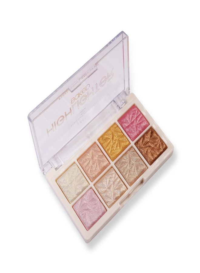 BEACHBORN INDIA Multicolor 8 Colour Highlighter Baked Palette Highly Pigmented and Blendable | Matte Finish | Perfect Makeup with Radiant, Buildable Shades 10.8g (BBI-02-04 SHADE NO.2, 10.8G) - Image 1