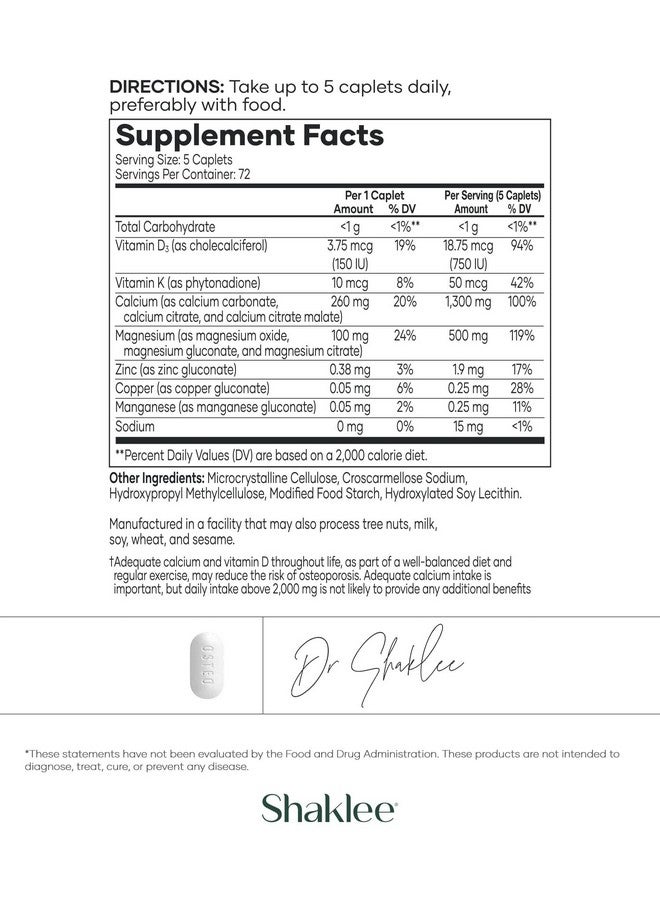 Shaklee OsteoMatrix® - Build & Maintain Strong Bones - 100% DV Calcium & Magnesium - Vitamins D & K - Zinc, Manganese - Clinically Tested for Absorption - 360 Caplets - Image 3