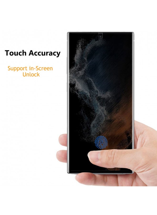 Newspoint حماية شاشة الخصوصية لجهاز Galaxy S22 Ultra، [متوافق مع الكيس] [يدعم فتح بصمة الإصبع] فيلم ناعم لجهاز Samsung Galaxy S22 Ultra 5G (6.8 بوصة)، لاصق كامل، مقاوم للخدش، ملائم للمنحنيات 3D، حساس للمس - Image 3