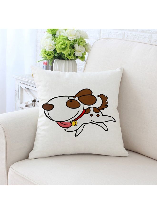 NIBEMINENT Decorative Cushion Cover White/Brown/Red 45x45cm