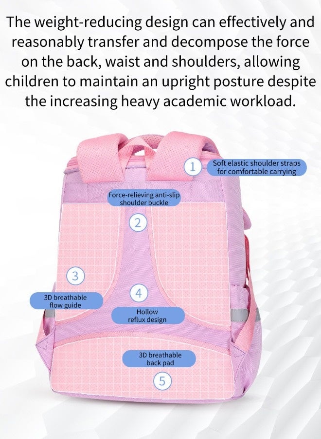 فيكسبلورن حقيبة ظهر أطفال عصرية، حقيبة مدرسية لطيفة، حقيبة حرم جامعي، حقيبة أطفال، هدية موسم العودة إلى المدرسة، حقيبة ظهر للأطفال، حقيبة طلابية، حقيبة أطفال (وردي) - Image 4