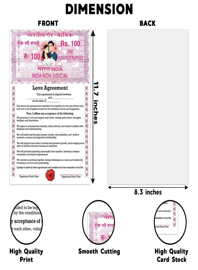 Festiko® Love Contract Agreement (8.3 x 11.7 inches) – Romantic Gift Certificate for Valentine’s Day, Anniversary, Wedding – Gift for Husband, Wife, Boyfriend, Girlfriend - Image 2