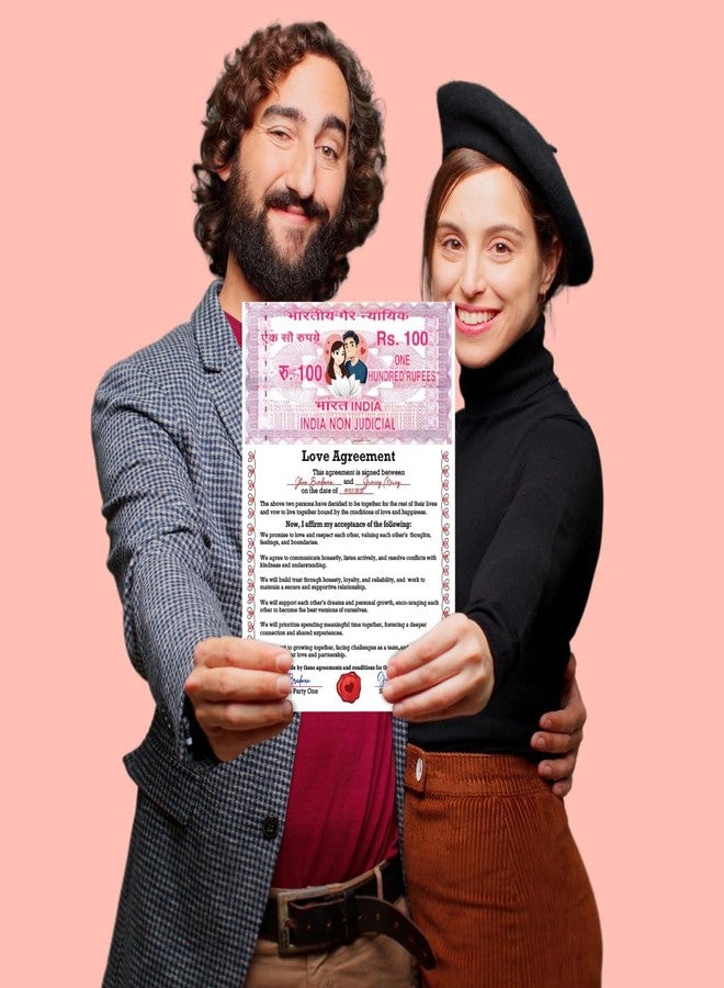 Festiko® Love Contract Agreement (8.3 x 11.7 inches) – Romantic Gift Certificate for Valentine’s Day, Anniversary, Wedding – Gift for Husband, Wife, Boyfriend, Girlfriend - Image 3
