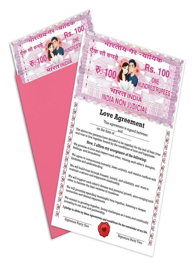 Festiko® Love Contract Agreement (8.3 x 11.7 inches) – Romantic Gift Certificate for Valentine’s Day, Anniversary, Wedding – Gift for Husband, Wife, Boyfriend, Girlfriend - Image 1