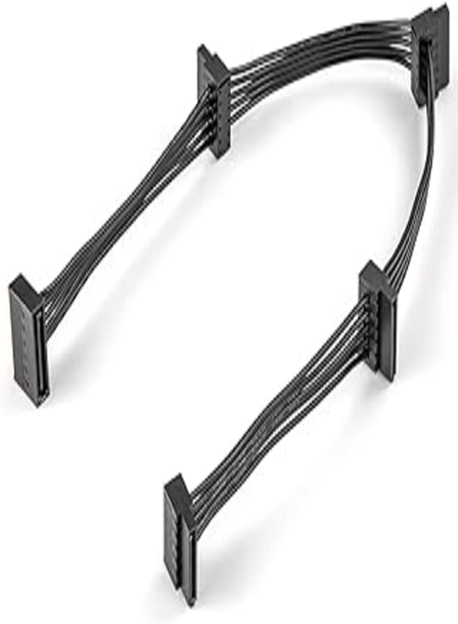 SATA Power Splitter Cable, 15 Pin SATA to 4 SATA Power Splitter Cable Apply for HDD/SSD/Optical Drives Sata Power Cable, 45cm/18in. (Sata Famale To 4Male)