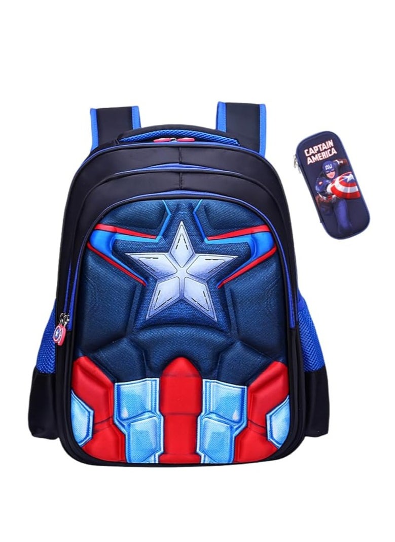 TRASSLE Boys Backpack with pencil case kids bags School Bags For Boys,Waterproof Backpacks Child Book bag Kids Shoulder Bag Satchel Knapsack - multi  - Image 2