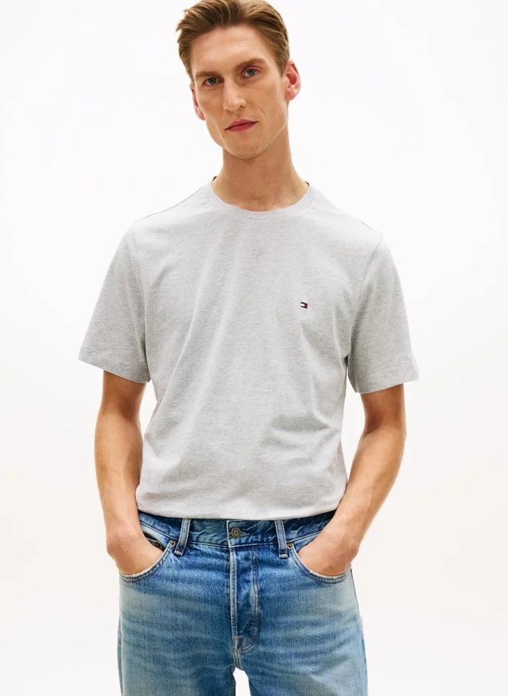 Flag Embroidery Crew Neck T-Shirt