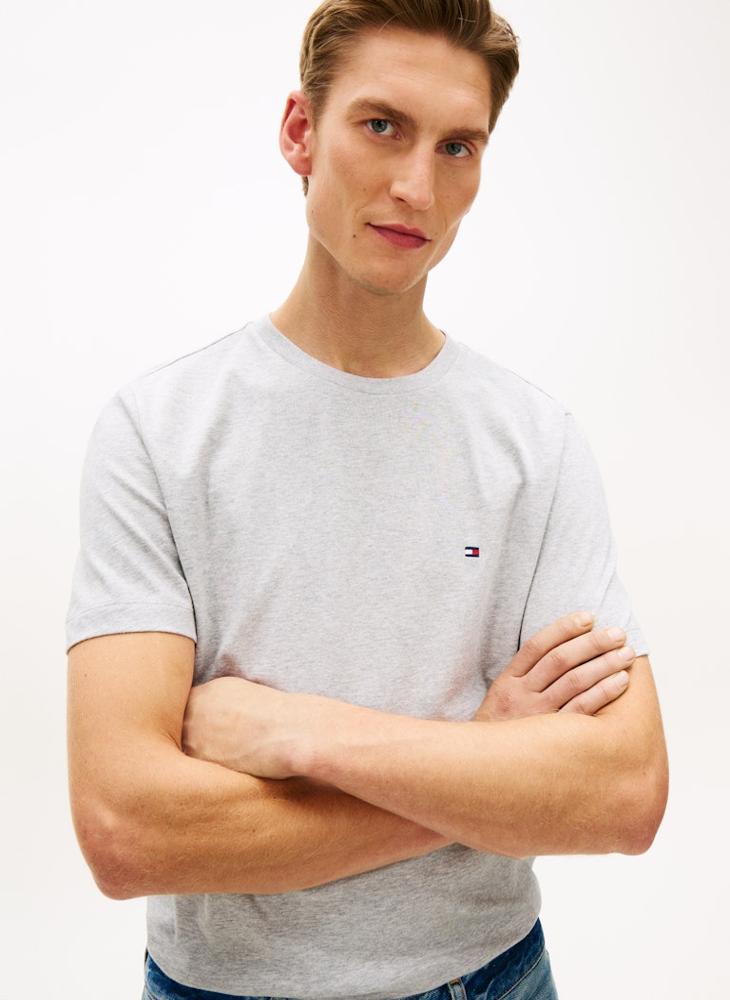 TOMMY HILFIGER Flag Embroidery Crew Neck T-Shirt - Image 3