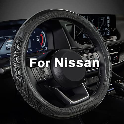 GIANT PANDA Steering Wheel Cover for Nissan Altima Rogue  Car Steering Wheel Cover for Nissan D ShapeBlackDShaped