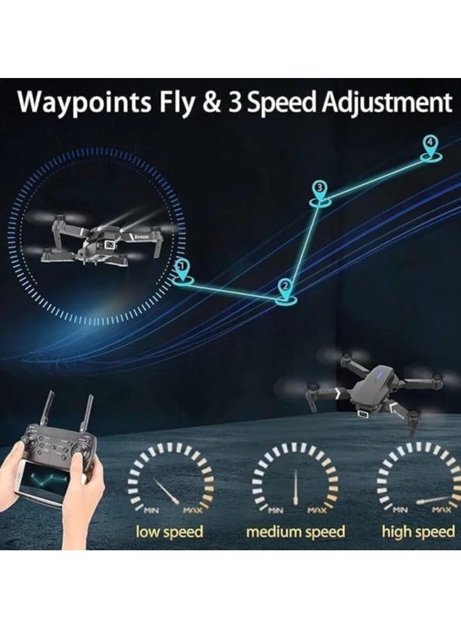 E88 Foldable Drone with 8K HD Dual Camera, Obstacle Avoidance, Altitude Hold, and Compact Design(multicolour) - Image 3