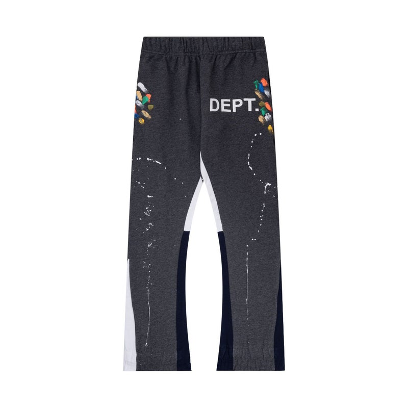 Gallery Dept Classic Hand-Painted Splash Ink Graffiti Printed Stitching Pure Cotton Pants Lovers Casual Trousers - Image 1