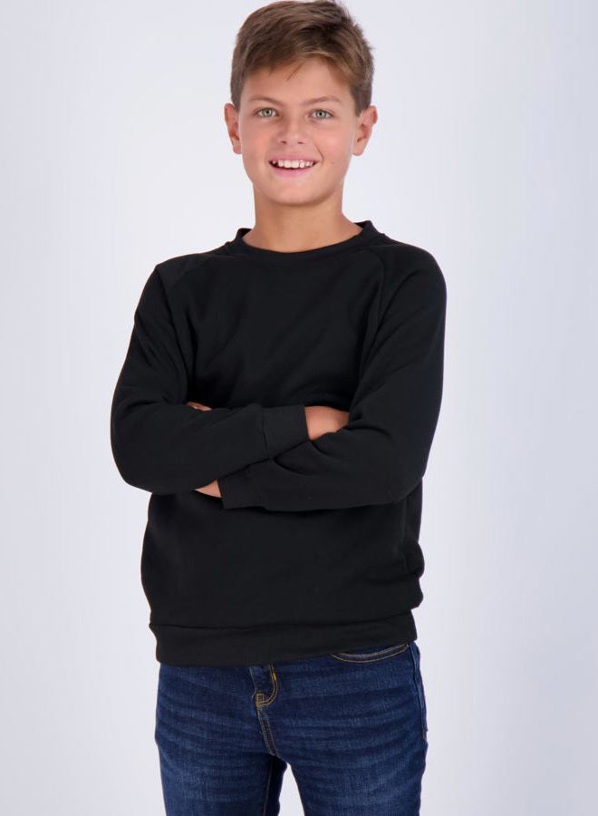 REALESSENTIALS 3 Pack: Boys Sweatshirts Youth Fleece Crew Neck Long Sleeve Soft Pullover Sweatshirt Boy Girls Teen Tops Clothes Kids Plain Black White Boys' Fashion Ninos Warm Plain Basic Red -Set 4, L (10/12) - Image 4