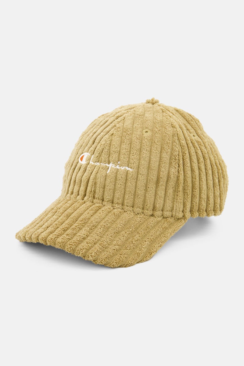 Champion Men Embroidered Logo Suede Adjustable Caps, Khaki  - Image 1