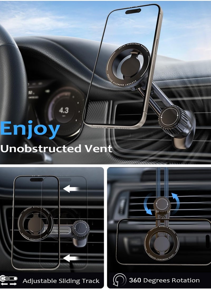 Excefore Magnetic Phone Holder for Car - Super Strong Magnetic Force, 360 Degree Rotation, Stable and Easy Installation - Compatible with Magsafe iPhone and Android Phones  - Image 5