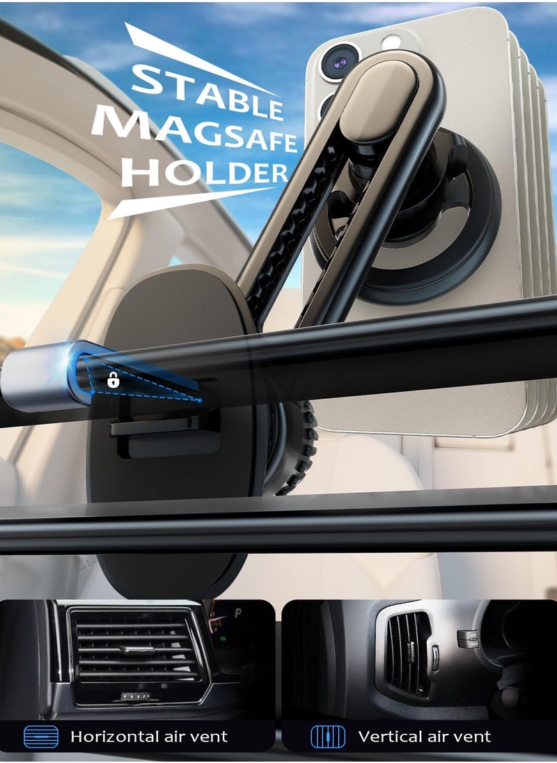 Excefore Magnetic Phone Holder for Car - Super Strong Magnetic Force, 360 Degree Rotation, Stable and Easy Installation - Compatible with Magsafe iPhone and Android Phones  - Image 4