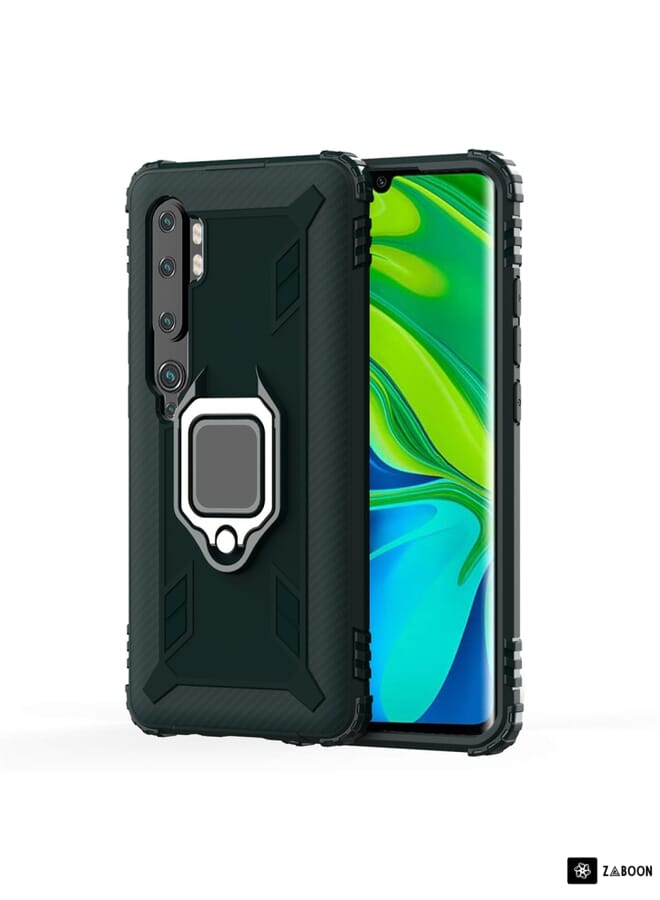 Protective Case Cover For Xiaomi Mi CC9 Pro / Note 10 Carbon Fiber Protective Case with 360 Degree Rotating Ring Holder  - Image 1