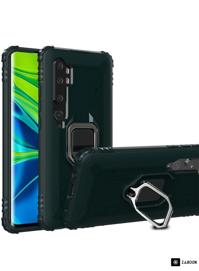 Protective Case Cover For Xiaomi Mi CC9 Pro / Note 10 Carbon Fiber Protective Case with 360 Degree Rotating Ring Holder  - Image 2