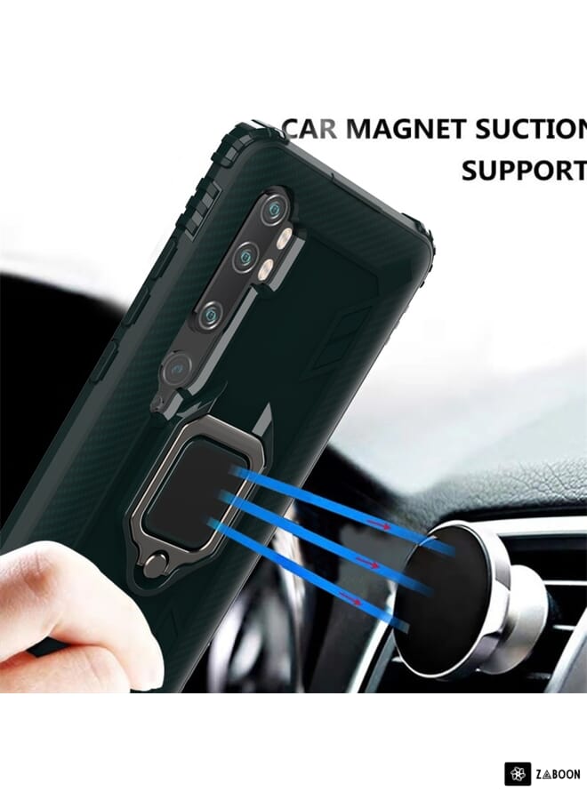 Protective Case Cover For Xiaomi Mi CC9 Pro / Note 10 Carbon Fiber Protective Case with 360 Degree Rotating Ring Holder  - Image 4