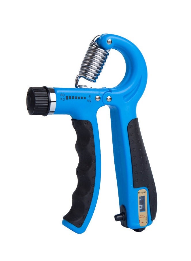 Generic 5-60Kg Adjustable High Quality Spring Hand Grip Strengthener With Counter, Black/Blue  - Image 3