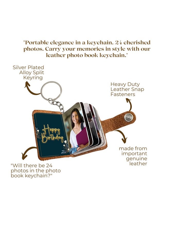 Flashing Click ‚ÄúPersonalized Leather Keychain with Photo Book - Holds 12-24 Pictures - Ideal Gift for for Birthdays, Anniversaries, Couples, and Families & Special Moments - Image 3