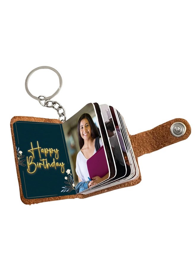 Flashing Click ‚ÄúPersonalized Leather Keychain with Photo Book - Holds 12-24 Pictures - Ideal Gift for for Birthdays, Anniversaries, Couples, and Families & Special Moments - Image 1