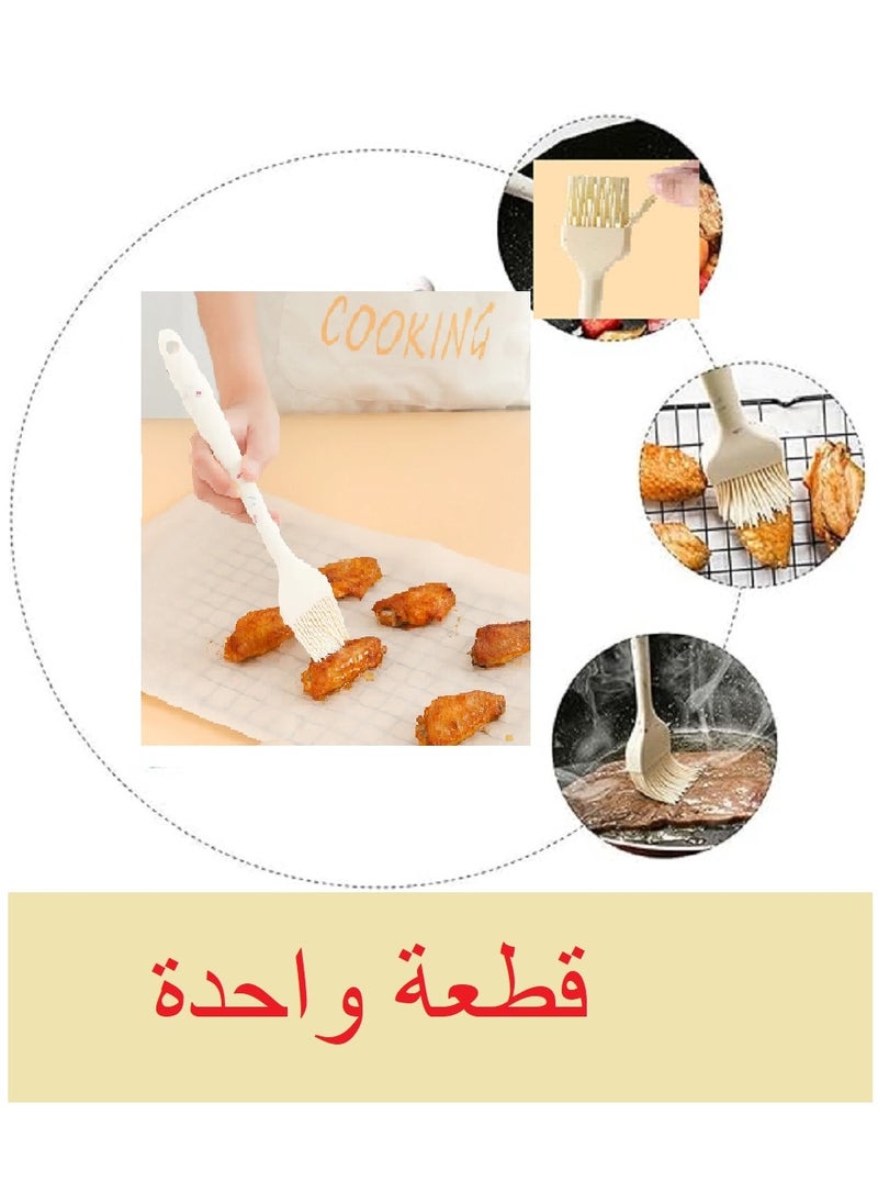 ماركة غير محددة فرشاة دهن المعجنات من السيليكون باللون الأبيض للخبز والطهي والشواء ( قطعة واحدة )  - Image 3