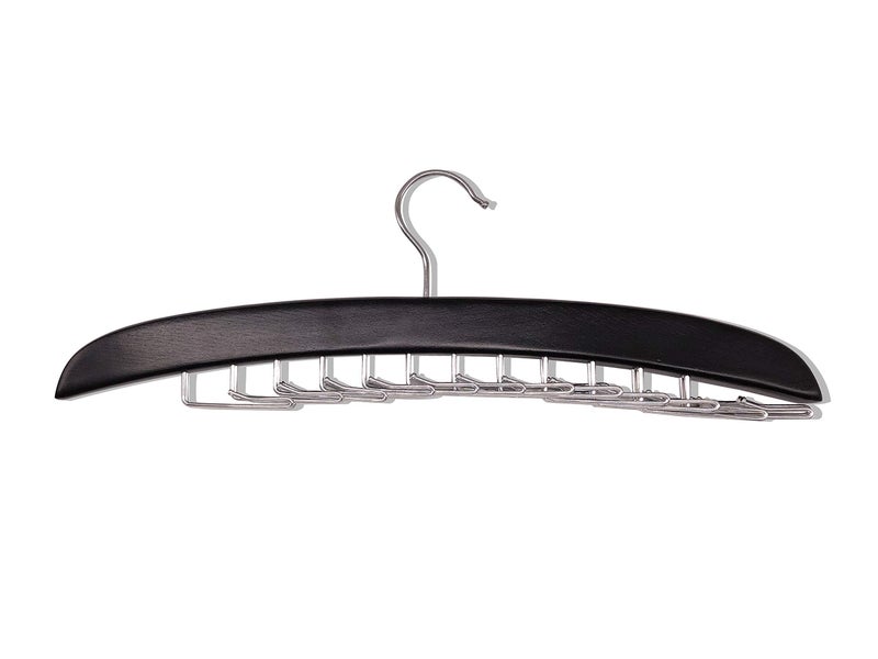 SunTrade Wooden Tie Hanger,24 Tie Organizer Rack Hanger Holder Hook (Black, 24 Hooks) - Image 5