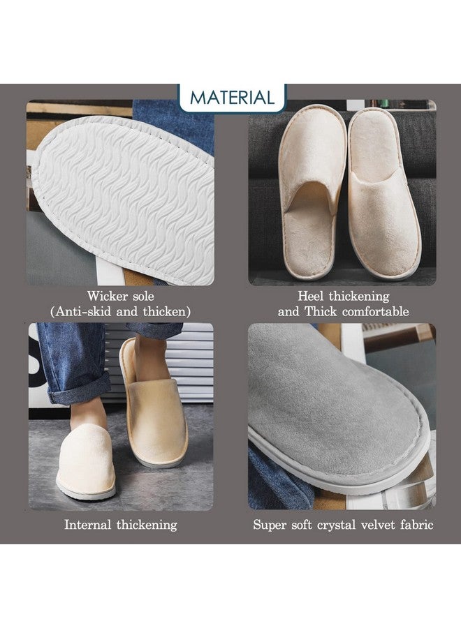 OSTADARRA 6 Pairs Spa Slippers, Non Slip Disposable For Guest, Washable Reusable, Which Can Be Used As Women Men, House, Indoor, Bathroom, Bedroom, Hotel, Bride Slippers - Image 3