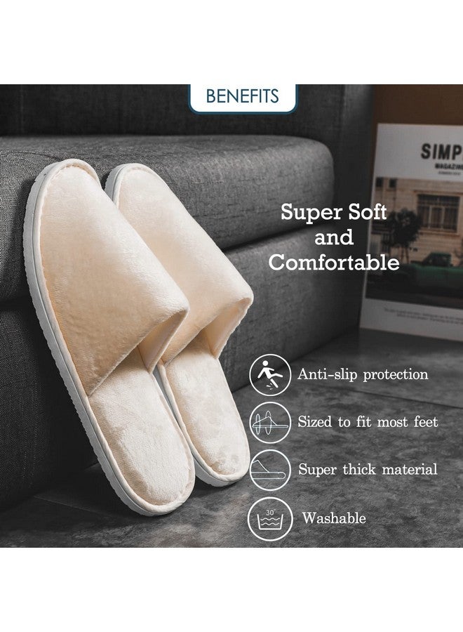 OSTADARRA 6 Pairs Spa Slippers, Non Slip Disposable For Guest, Washable Reusable, Which Can Be Used As Women Men, House, Indoor, Bathroom, Bedroom, Hotel, Bride Slippers - Image 4