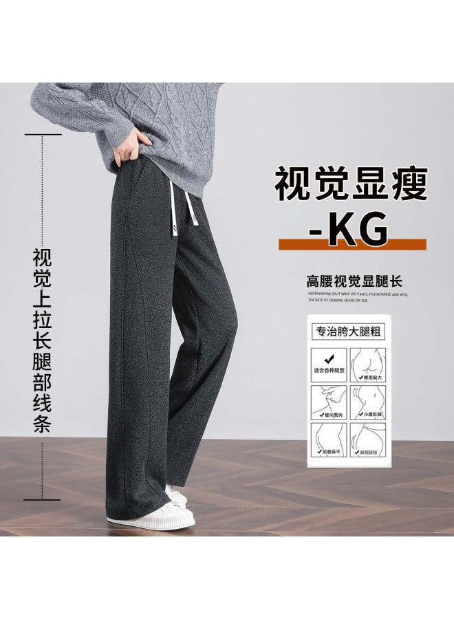 Hstyle high-waisted Wide-leg Pants Women's 2025 Spring/autumn Collection Slimming Premium Straight-cut Casual Trousers - Image 5