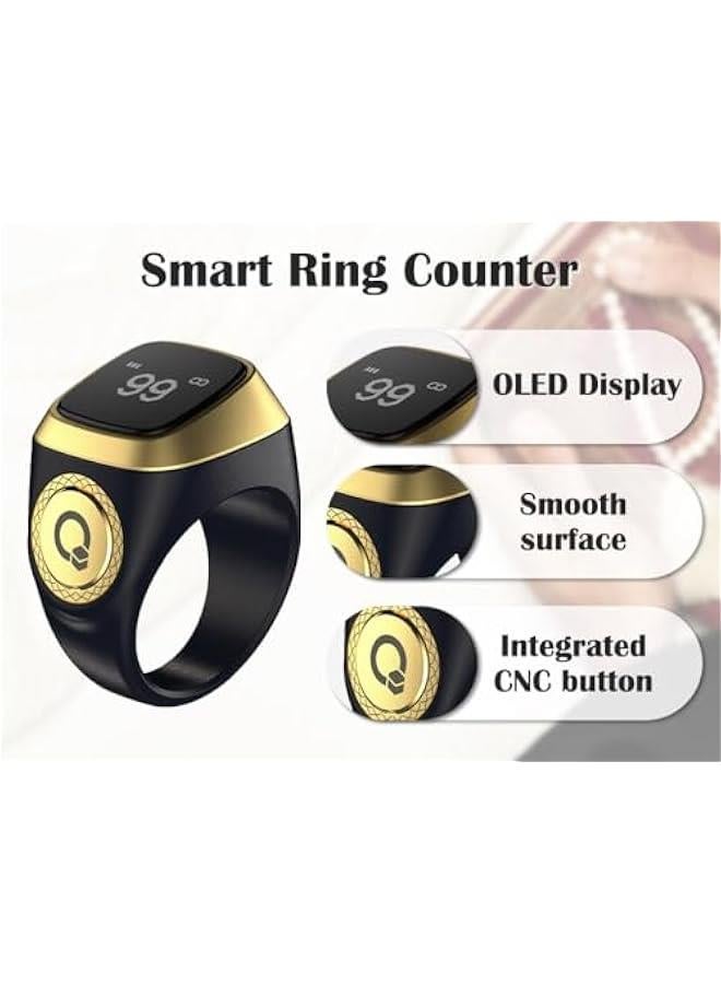 Arabest Black 20mm Smart Zikr Ring Counter for Muslim Islamic Prayer - Image 2