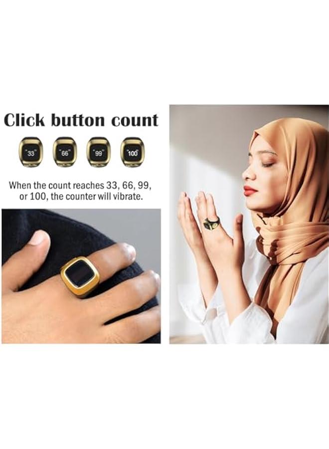 Arabest Black 20mm Smart Zikr Ring Counter for Muslim Islamic Prayer - Image 4